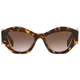 Óculos de Sol Prada Feminino Acetato Geométrico Marrom Tartaruga spr07y vau6s1 Imagem Lateral