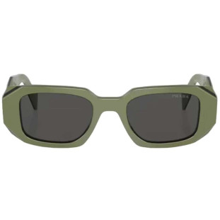 Óculos de Sol Prada Feminino Acetato Geométrico Verde Lente Cinza spr17w 13n5s0 Imagem Lateral