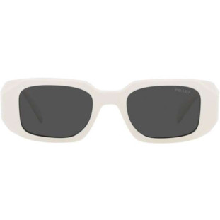 Óculos de Sol Prada Milano Feminino Acetato Geométrico Branco spr17w 142s0 Imagem Lateral