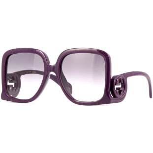 Óculos de Sol Gucci Feminino Acetato Quadrado Roxo Com Lente Degradê GG1326S 003 Imagem Lateral