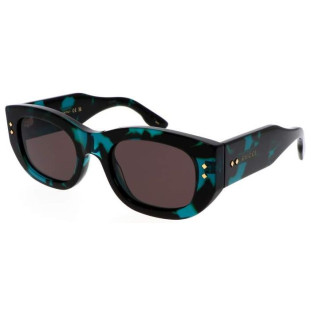 Óculos de Sol Gucci Feminino Acetato Retangular Azul GG1215S 001 Imagem Lateral